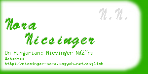 nora nicsinger business card